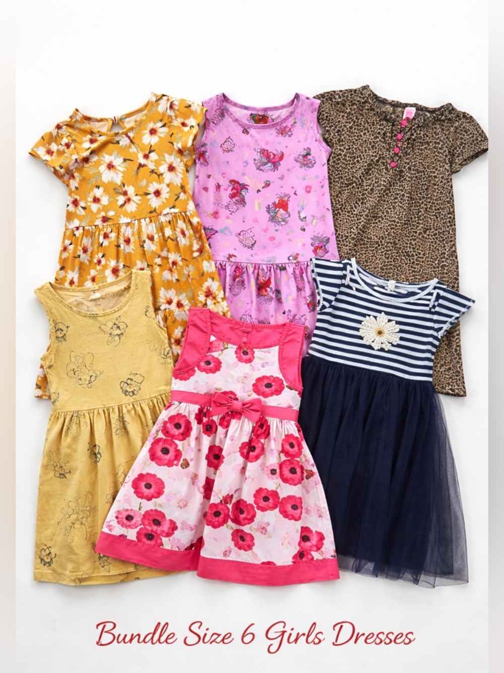 Girls casual fashion dresses bundle summer, 6 dresses everyday Sz 6